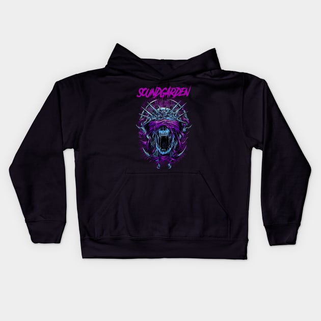 SOUND GARDEN BAND Kids Hoodie by Pastel Dream Nostalgia